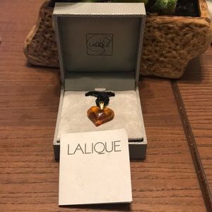Lalique Amber Heart Rope Necklace